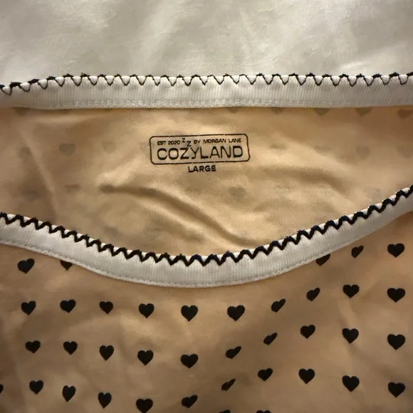 Cozyland by Morgan Lane - Ellie PJ Set Latte Hearts - Picture 5 of 6